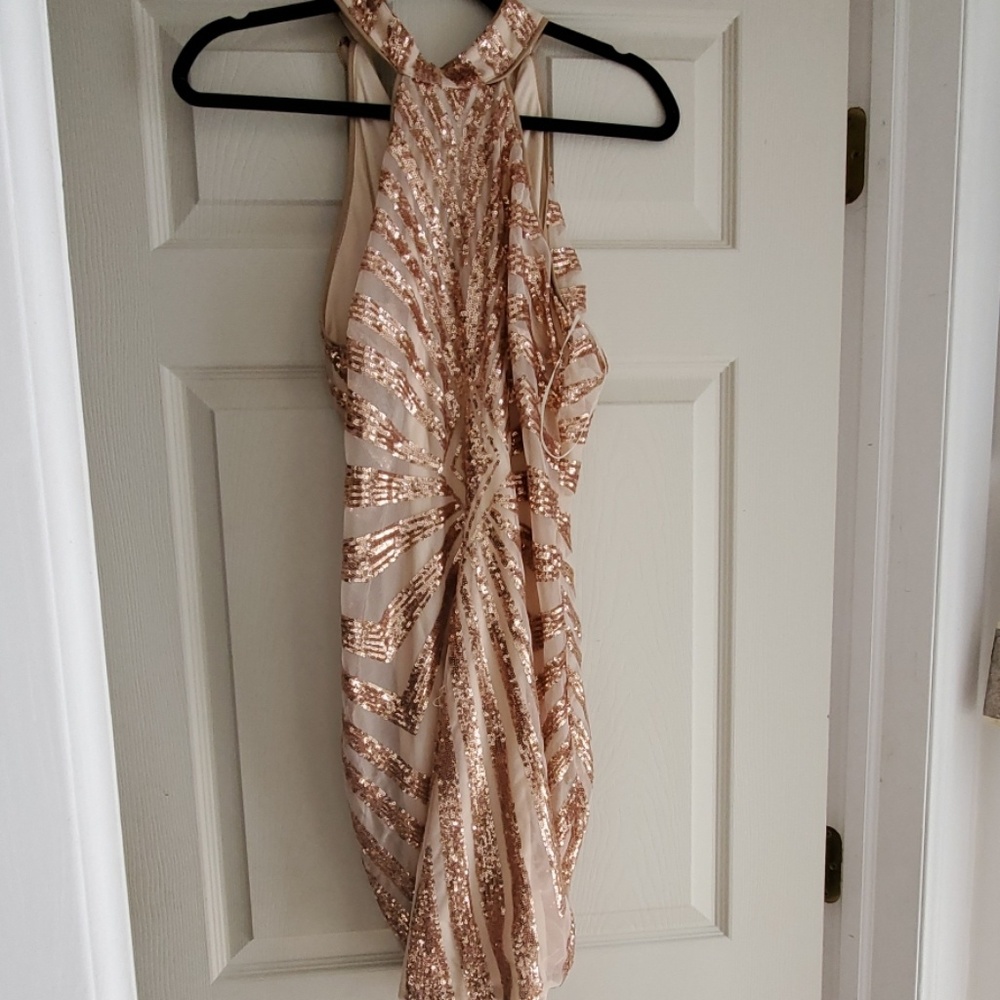 Gold sequin dress